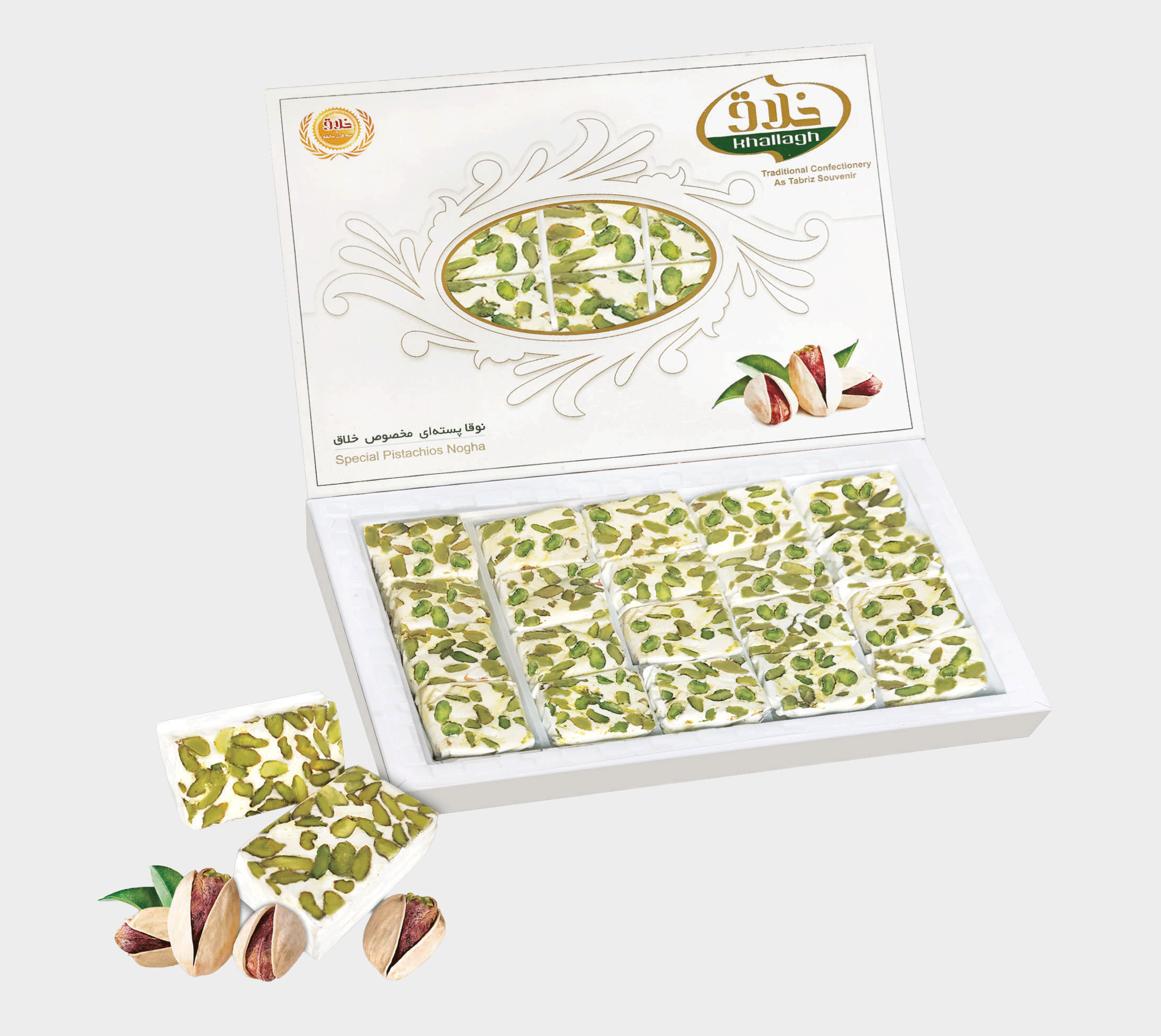 [15] نوقا وانیلی پسته ای 20%-جعبه 300 گرم